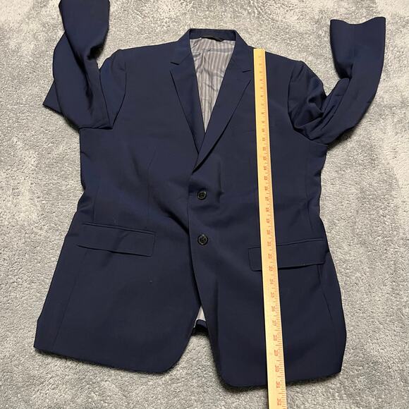 Banana Republic Jacket Mens 44R Blue Mohair Wool Blazer Marzotto 2 Button - Picture 11 of 13